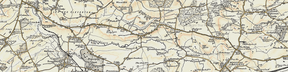 Old map of Brinkworth in 1898-1899