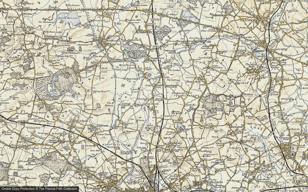 Old Map of Brinsford, 1902 in 1902