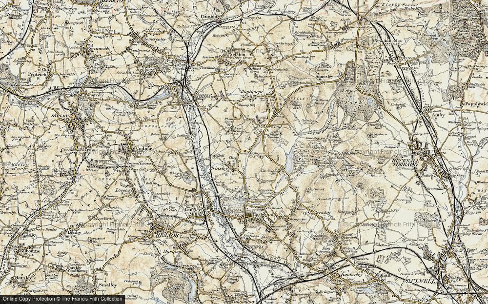 Old Map of Brinsley, 1902 in 1902