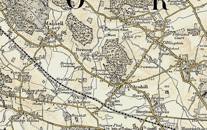 Old map of Brinsop in 1900-1901
