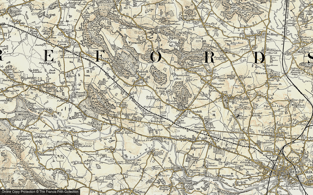 Old Map of Brinsop Common, 1900-1901 in 1900-1901