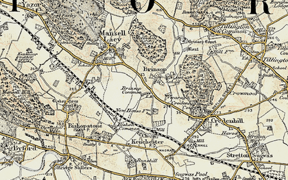Old map of Brinsop Common in 1900-1901