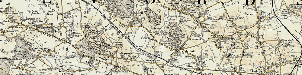 Old map of Brinsop Common in 1900-1901