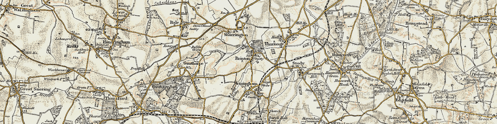 Old map of Brinton in 1901-1902