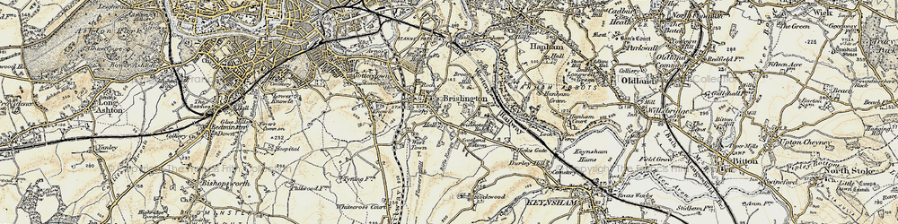 Old map of Brislington in 1899