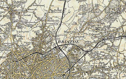 Old map of Bristol in 1899
