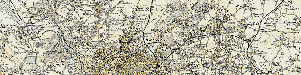 Old map of Bristol in 1899