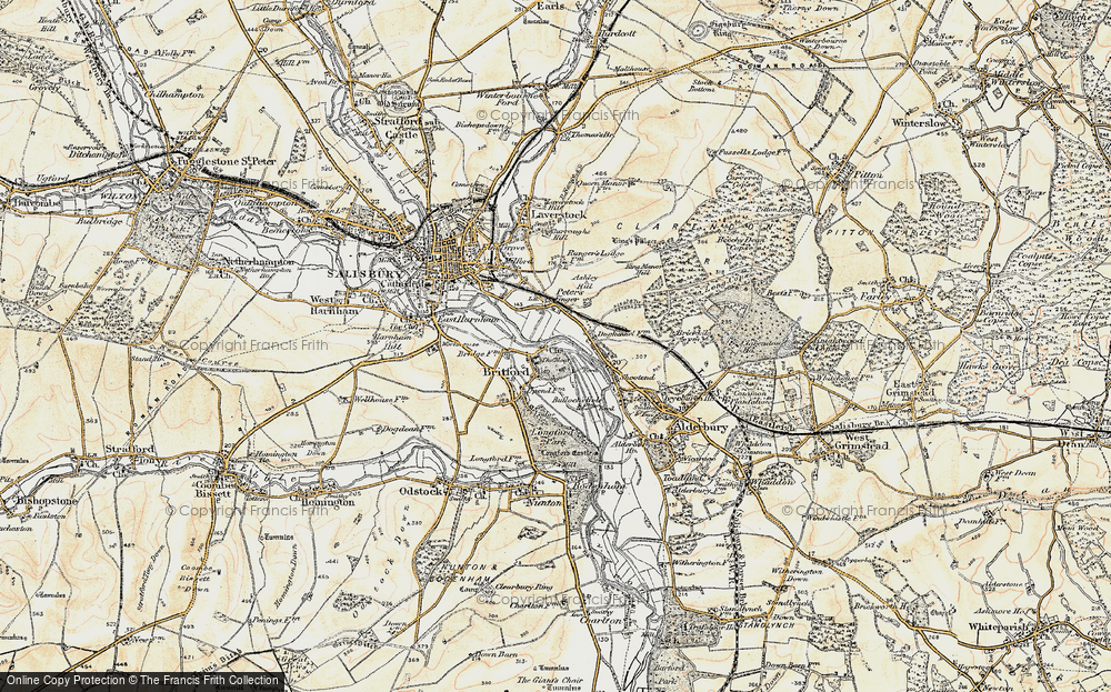 Old Map of Historic Map covering Petersfinger in 1897-1898