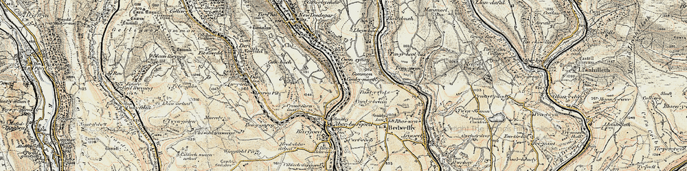 Old map of Brithdir in 1899-1900