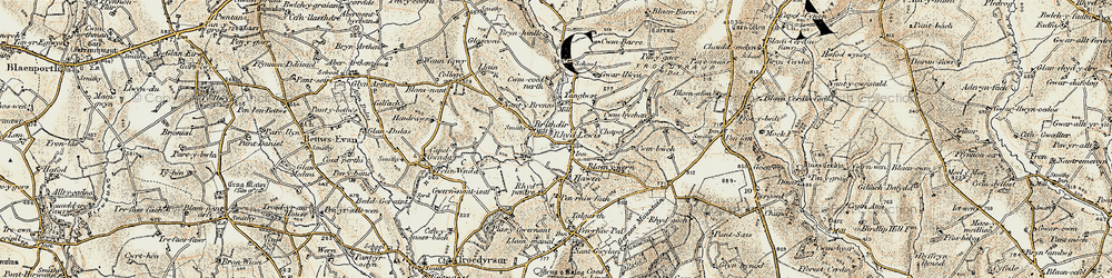 Old map of Brithdir in 1901