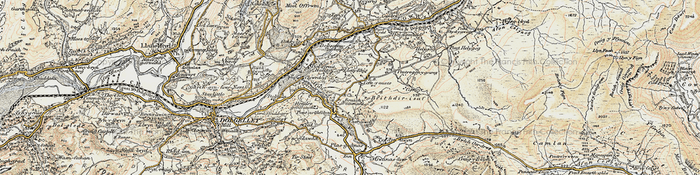 Old map of Afon Wnion in 1902-1903