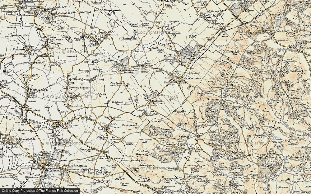 Old Map of Historic Map covering Britwell Salome Ho in 1897-1898