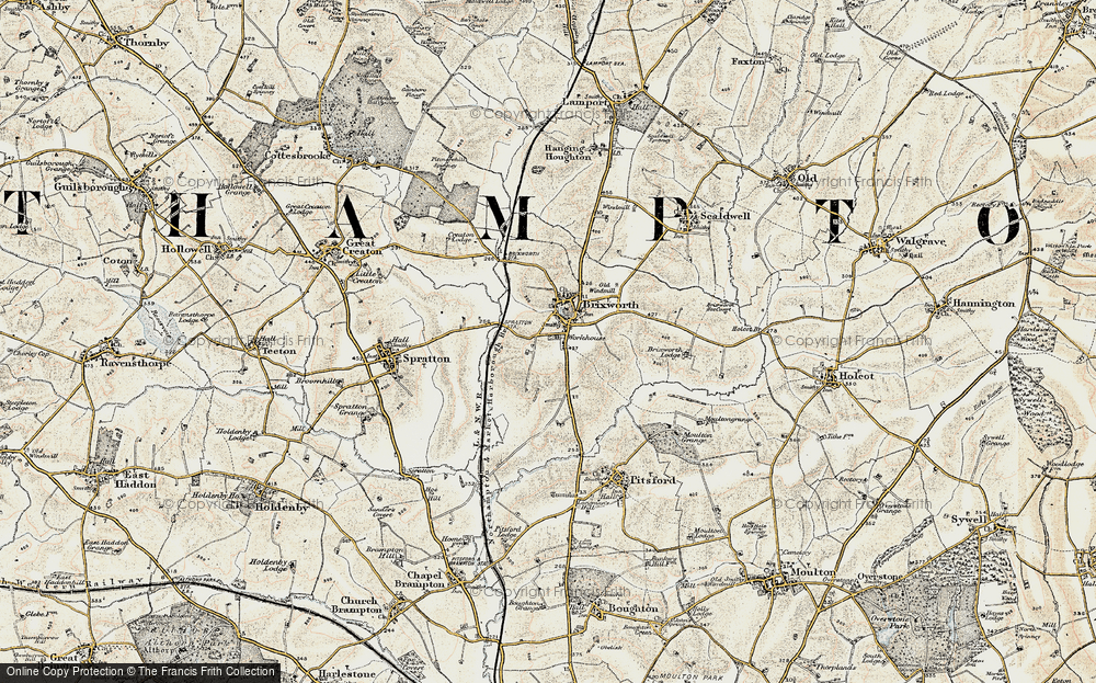 Old Map of Brixworth, 1901 in 1901