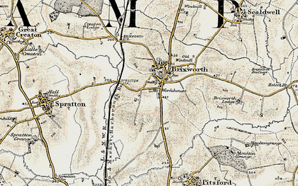 Old map of Brixworth in 1901