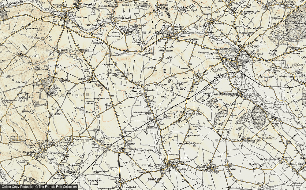 Old Map of Brize Norton, 1898-1899 in 1898-1899