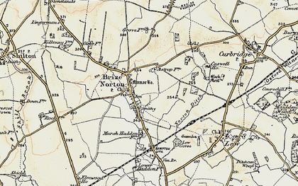 Old map of Brize Norton in 1898-1899