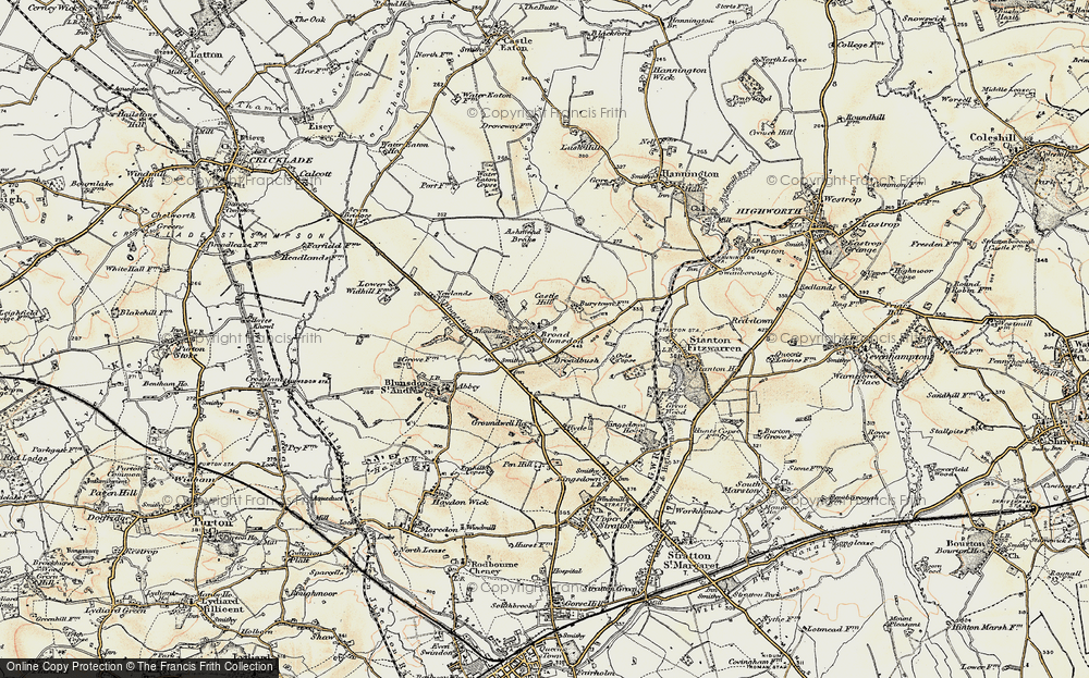 Old Map of Broad Blunsdon, 1898-1899 in 1898-1899
