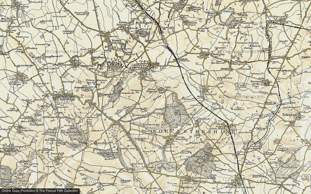 Old Map of Historic Map covering Westington Hill in 1899-1901