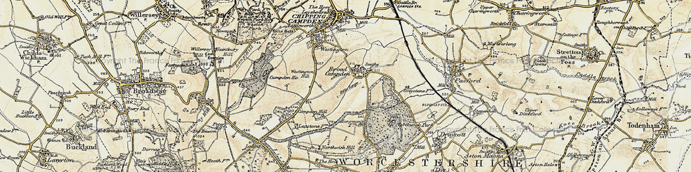 Old map of Broad Campden in 1899-1901