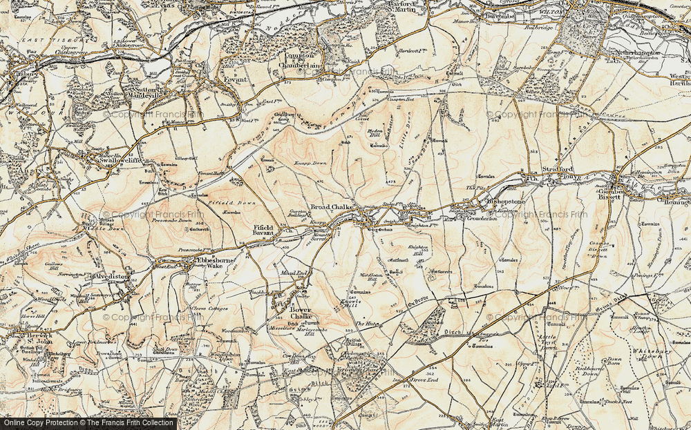 Old Map of Broad Chalke, 1897-1909 in 1897-1909
