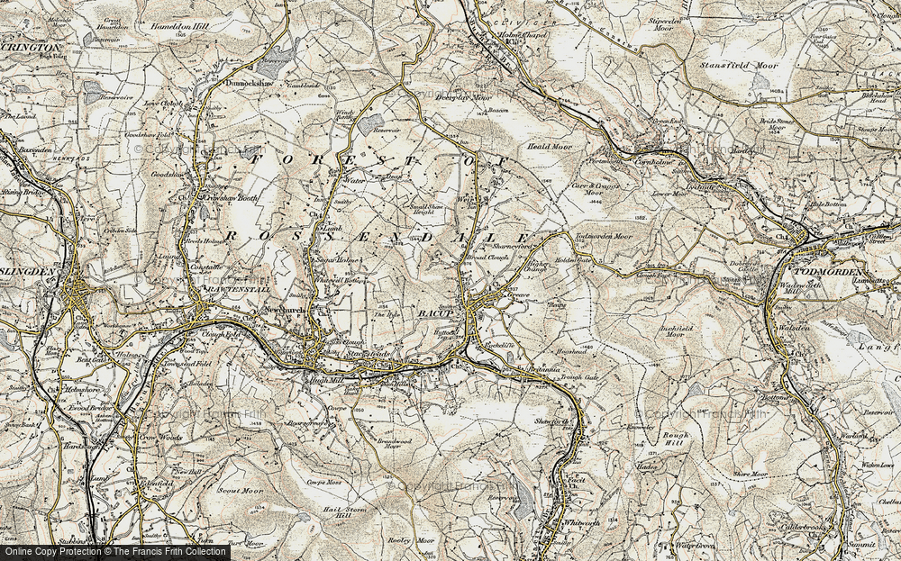 Old Map of Broad Clough, 1903 in 1903