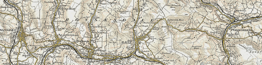 Old map of Broadclough Hall in 1903