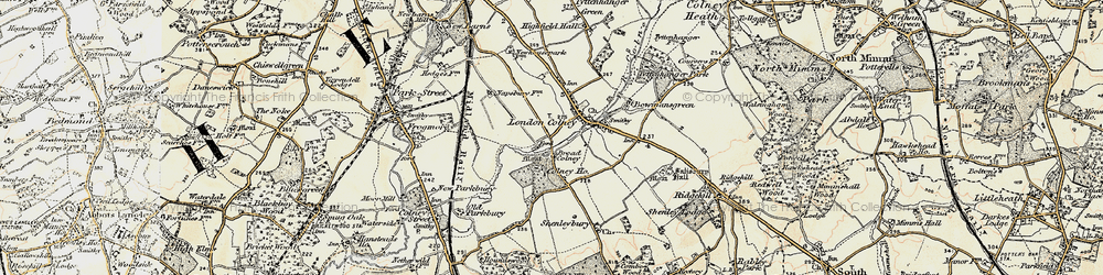 Old map of Broad Colney in 1897-1898