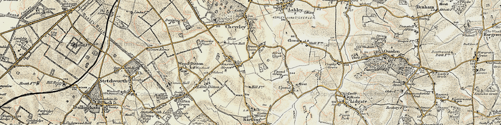Old map of Broad Green in 1899-1901