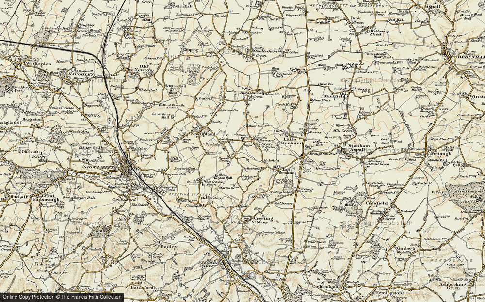 Old Map of Historic Map covering Bell's Cross in 1899-1901