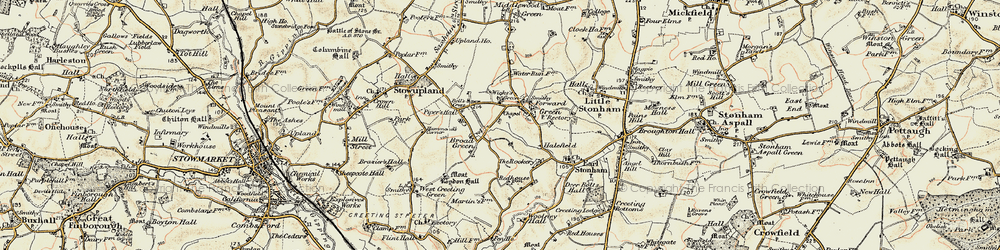 Old map of Bell's Cross in 1899-1901
