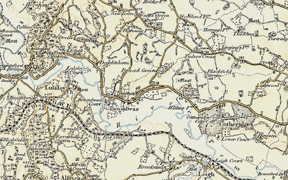 Old map of Broad Green in 1899-1902