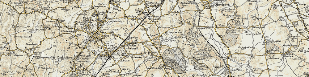 Old map of Broad Green in 1901-1902