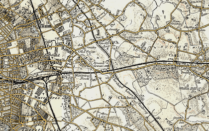 Old map of Broad Green in 1902-1903