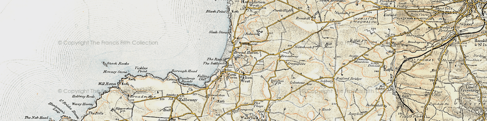 Old map of Broad Haven in 0-1912
