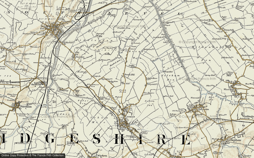 Old Map of Broad Hill, 1901 in 1901
