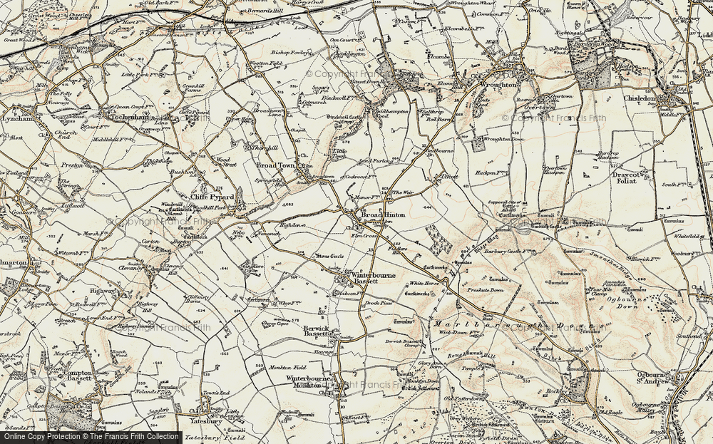 Old Map of Broad Hinton, 1898-1899 in 1898-1899