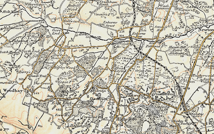 Old map of Broad Layings in 1897-1900