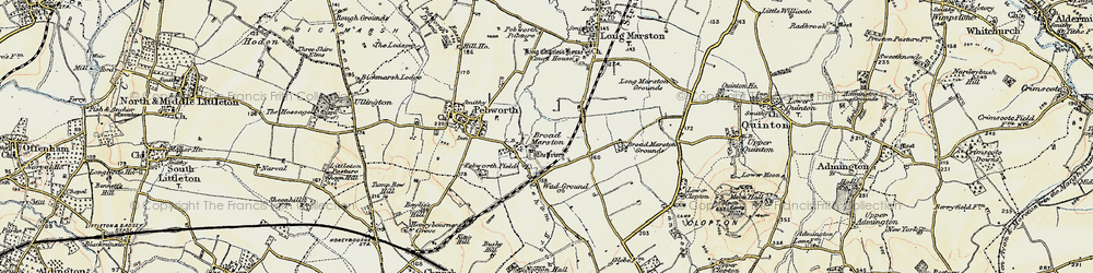 Old map of Broad Marston in 1899-1901