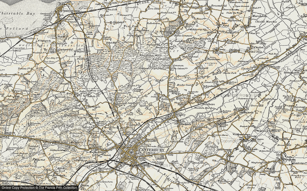 Old Map of Historic Map covering Langton Lodge in 1898-1899