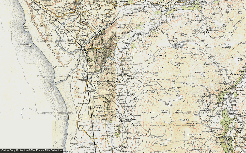 Old Map of Historic Map covering Barnscar in 1903-1904
