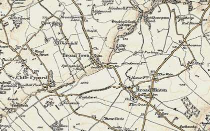 Old map of Broadtown Hill in 1898-1899
