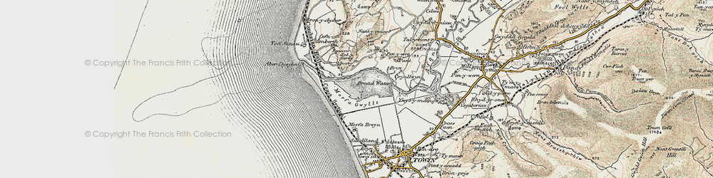 Old map of Aber Dysynni in 1902-1903