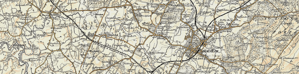 Old map of Broadbridge Heath in 1898