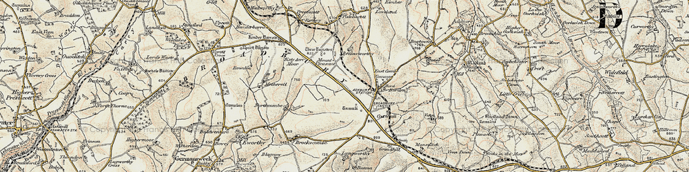 Old map of Broadbury in 1900