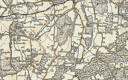 Old map of Bayfordbury Mansion in 1898