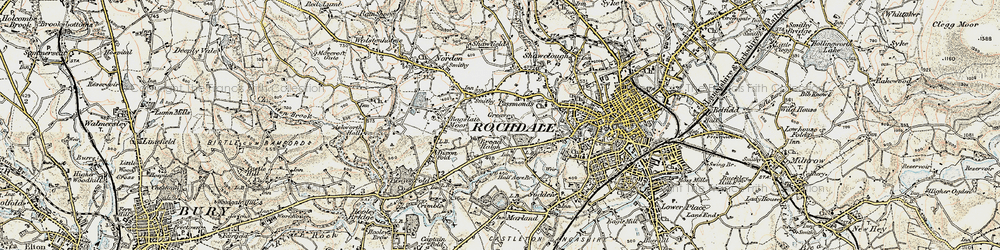 Old map of Broadhalgh in 1903