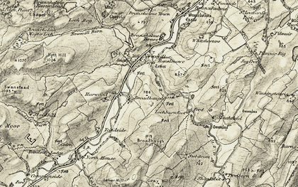 Old map of Broadhaugh Hill in 1901-1904