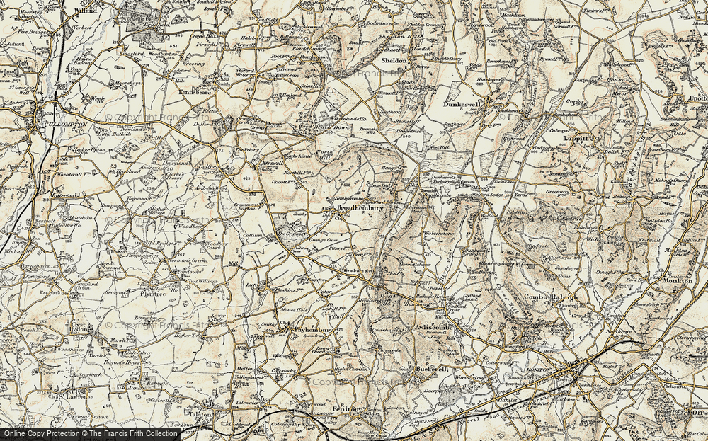 Old Map of Broadhembury, 1898-1900 in 1898-1900