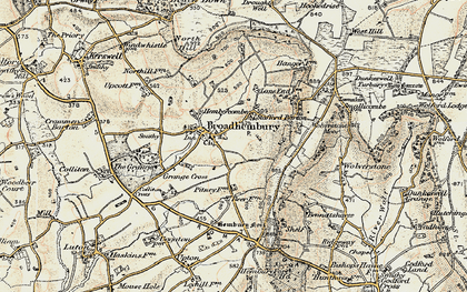 Old map of Broadhembury in 1898-1900
