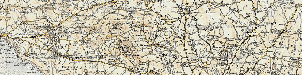 Old map of Broadlane in 1900